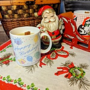 Vintage Hallmark Birthday Coffee ☕ Mug Handmade Beeswax Candle 🕯️
